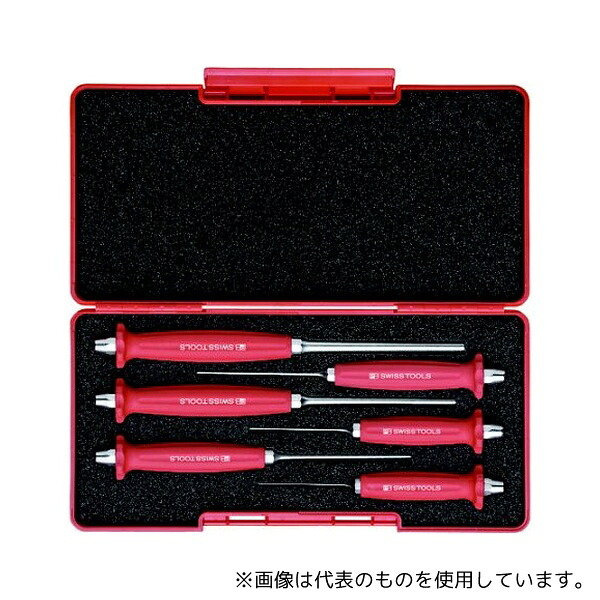 PBスイスツールズ 758SET ハンドル付平行ピンポンチ BOXセット 1セット(6本入)