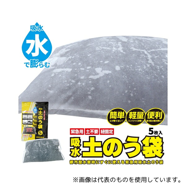 ブレイン BR-15000 水でふくらむ吸水土のう袋(水のう)5枚入