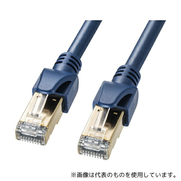 サンワサプライ KB-HS6A-03NV カテゴリ6A ScTPハンダ産業用LANケーブル ネイビーブルー 3m