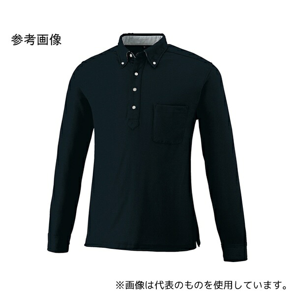 小倉屋 9030-80-L 9030 DRYボタンダウン長袖ポロ ブラック L
