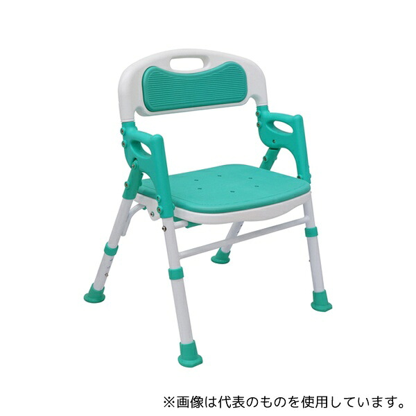 島製作所 7650 折りたたみシャワーチェアー 楽湯SA ライトグリーン