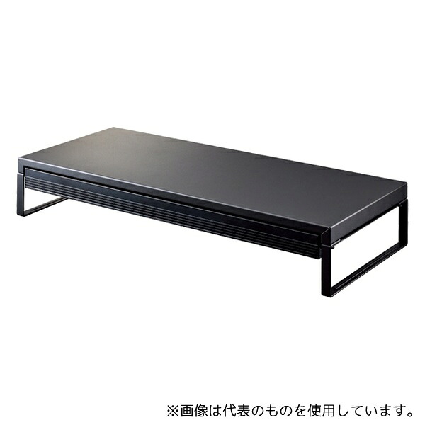 LIHITLAB A7338-124 机上台 ＜幅590mm・引出し付＞ マットブラック