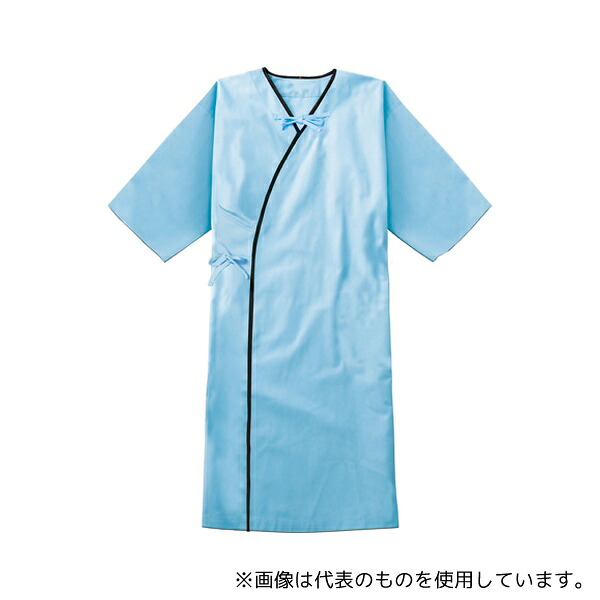 KAZEN 303-41 検診衣 ブルー×ネイビー M
