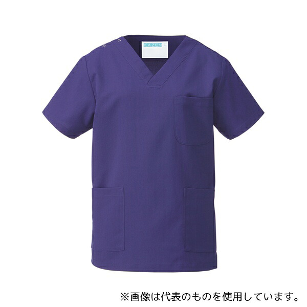 KAZEN 133-67L スクラブ(男女兼用)ダークパープル LL