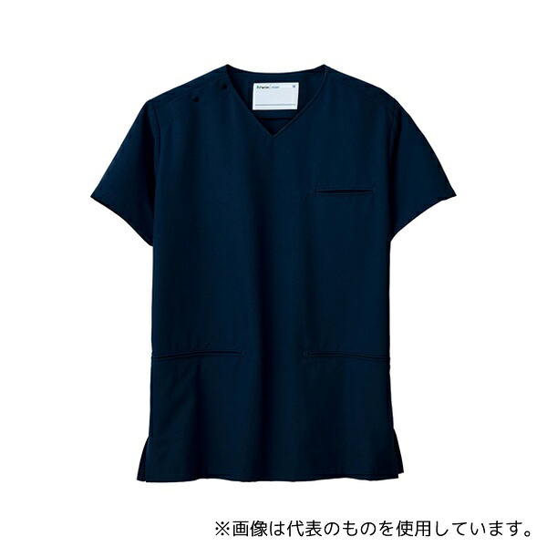ミドリ安全 VEM6002-UE-S 作業服 メディカルウェア ベルデクセル 男女兼用 セットアップスクラブ VEM6002上 ダークネイビー S