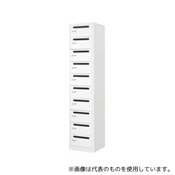 アズワン 61-821-25-5 パーソナルスリムロッカーダイヤル錠 ホワイト 10人用
