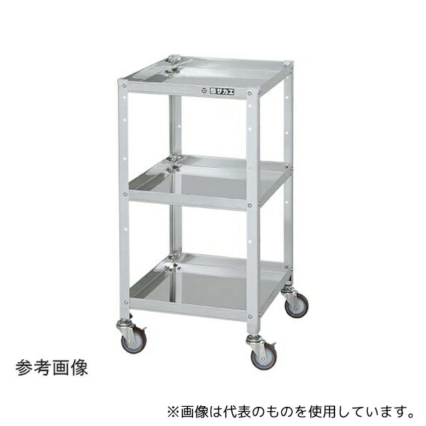サカエ SR4-43803NU ステンレススペシャルワゴン(SUS430/ナイロンウレタン車/スチール金具仕様)W400×D330×H800mm