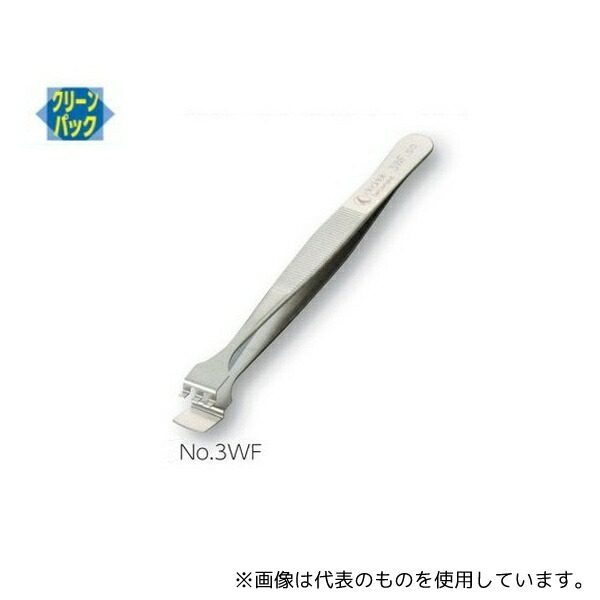 IDEAL-TEK No.3WF フラットピンセット 幅広 特殊鋼
