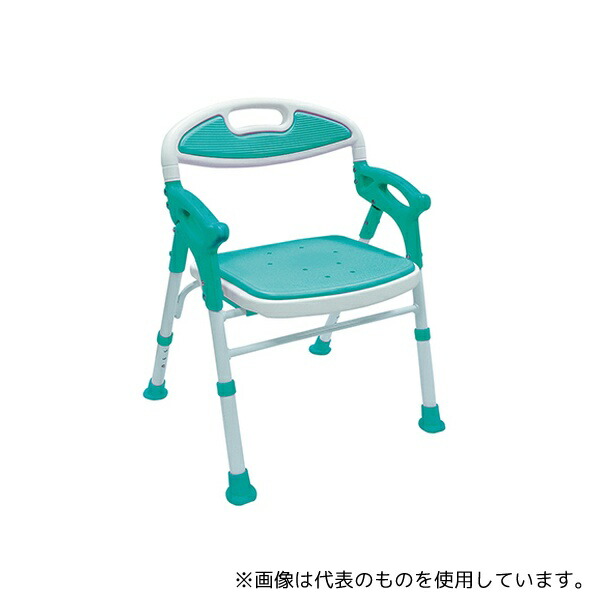 島製作所 7550ST 折りたたみシャワーチェアー 楽湯 ライトグリーン