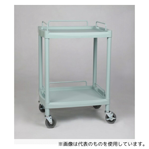 アズワン Y201E プラスチックワゴン2段 引出し無し 655×455×825mm|ファーストFACTORY
