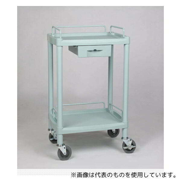 アズワン Y101G プラスチックワゴン2段 引出し1個付き 560×385×825mm|ファーストFACTORY