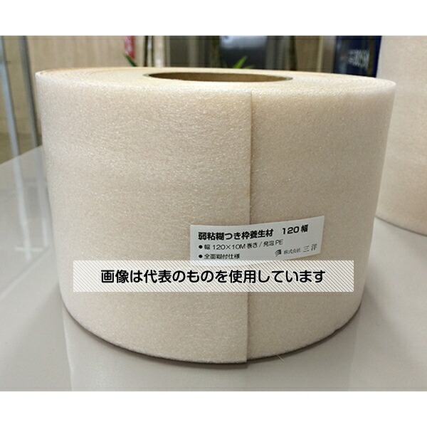 三洋 のり付き枠養生材 120mm幅×10m巻き 6巻 1パック(6巻入)