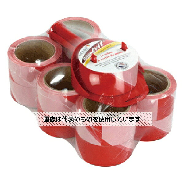 NOVAP ホルダー付き表示テープ SPEED TAPE?用 替えテープ レッド/ホワイト 50mm×100m 12巻セット 3055054 1セット(12巻入)