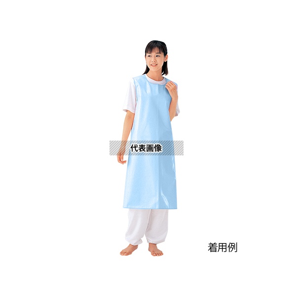 エンゼル(介護用品) 6012(L) 入浴介助エプロン (面ファスナータイプ) サックス/L