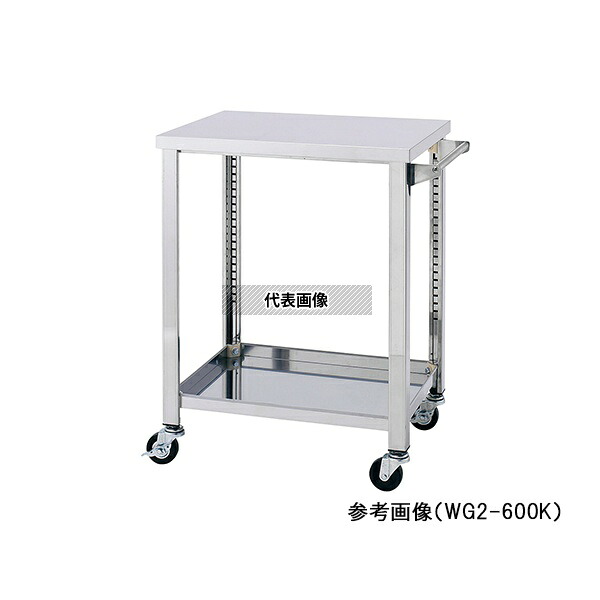 アズワン(AS ONE) ステンレス製ワゴン 900×450×800mm 2段 引き出し無 WG2-900K 1台