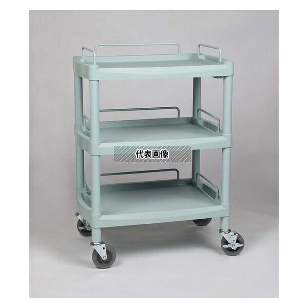 アズワン Y201B プラスチックワゴン 655&times;455&times;820mm 棚3段｜ファーストFACTORY