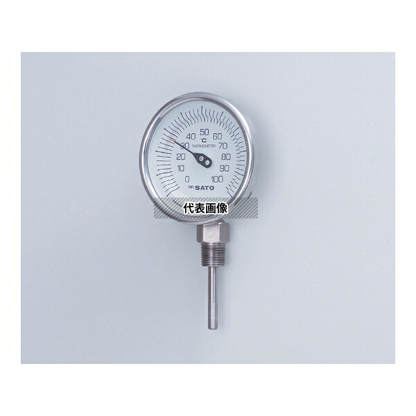 佐藤計量器製作所 バイメタル式温度計 100mm 370g BM-S-90S 入数:1個|ファーストFACTORY