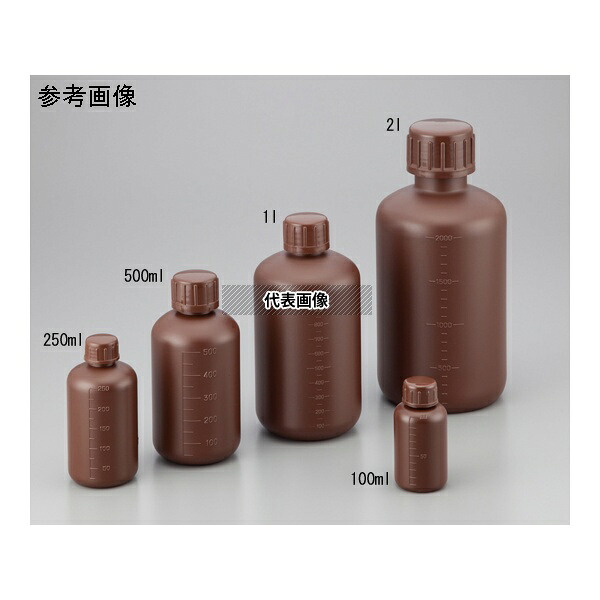 アズワン 細口丸型遮光瓶SCC(茶)10L 1パック(1個/袋×1袋入)