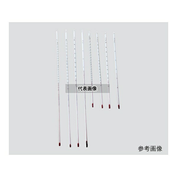 日本計量器工業 足長赤液棒状温度計 200℃ 450mm 校正証明書付 1個