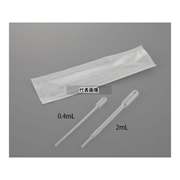 アズワン P31208 滅菌ポリスポイト(個包装タイプ) 0.4mL 1箱(500本入)