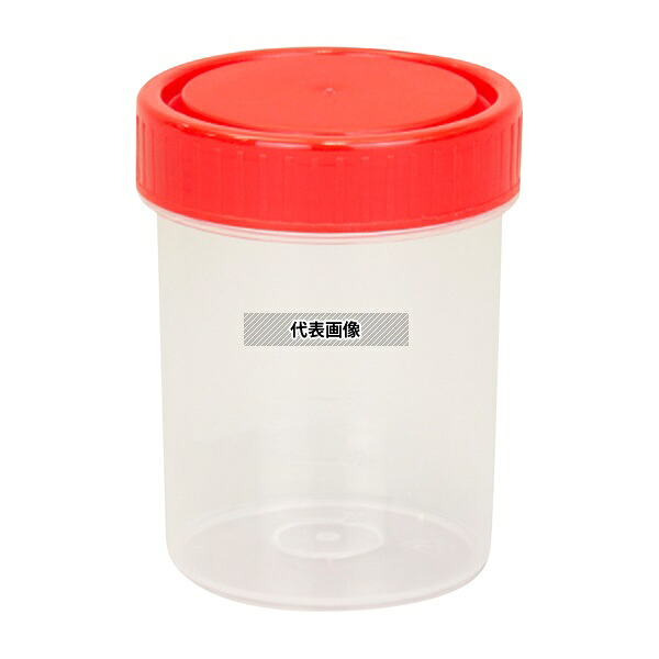 アズワン P40104R 滅菌サンプル容器(個包装タイプ) 赤 120mL 1箱(200個入)