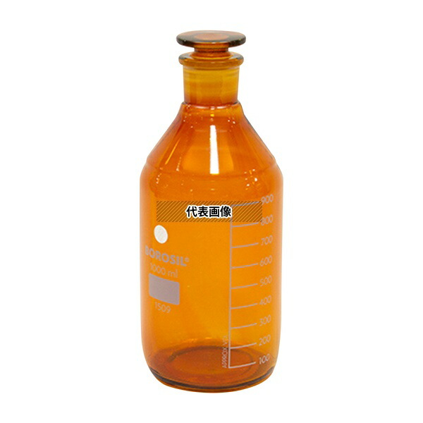 アズワン 1509029 栓付褐色試薬瓶(目盛付き) 1000mL