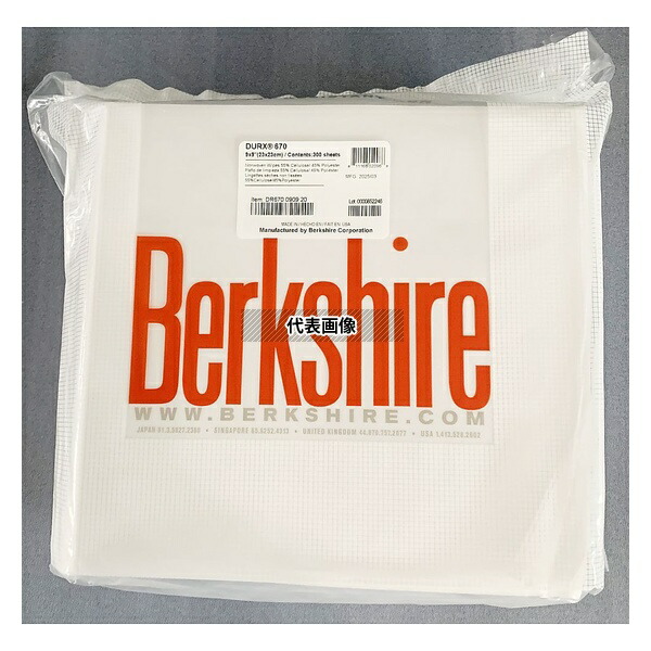 Berkshire DR670.0909.20 クリーンルームワイパー 高耐久性タイプ 291mL/m2 300枚×20袋入
