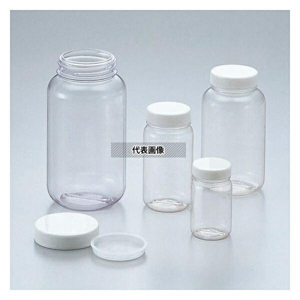 アズワン クリヤ広口瓶(透明エンビ製) 250mL ケース販売189本入