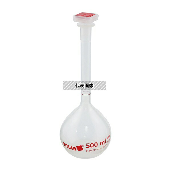 VITLAB 67595 EMユーロPMPメスフラスコ(PP栓付き) 500mL