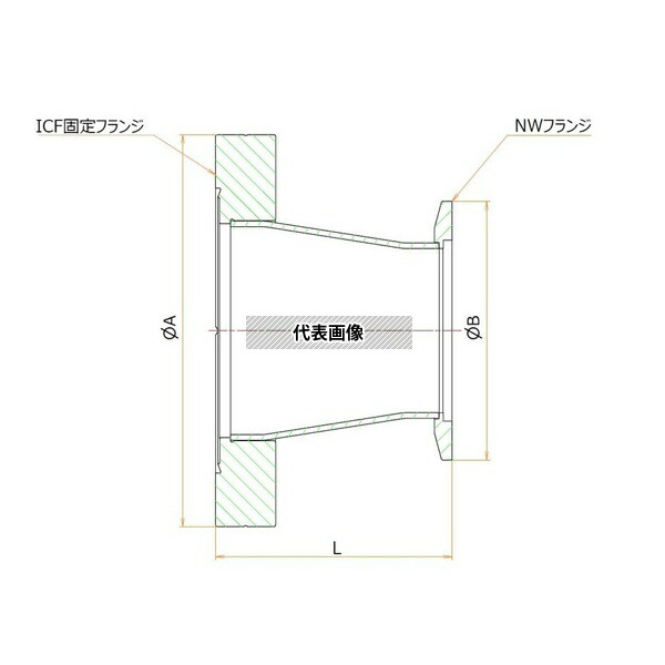 コスモ・テック(真空) ICF114/NW16CNI ICF114/NW16 コニカル型変換ニップル