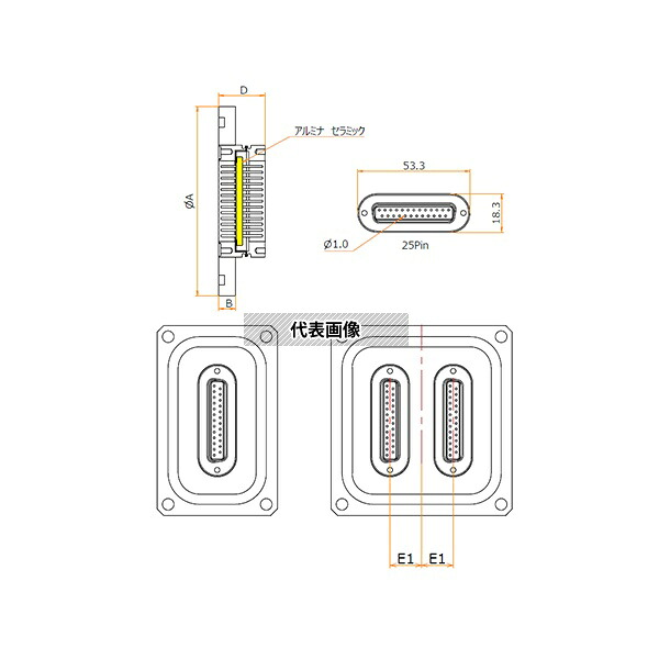 コスモ・テック(真空) RTMD252 多ピン D-Sub 25 PIN + 25 PIN 90X86 パネルマウント