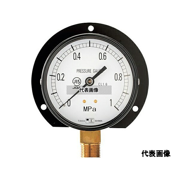 高島計器 1014160 一般圧力計(B枠立型・φ60) 圧力レンジ0.0~6MPa R1/4【1014160】