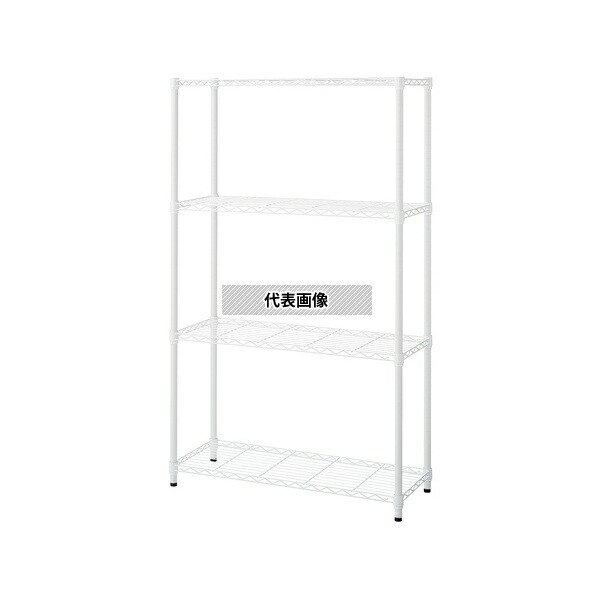 アズワン(ASONE) 61-818-34-1 スチールラック 幅90×高さ150×奥行35cm ホワイト 4段