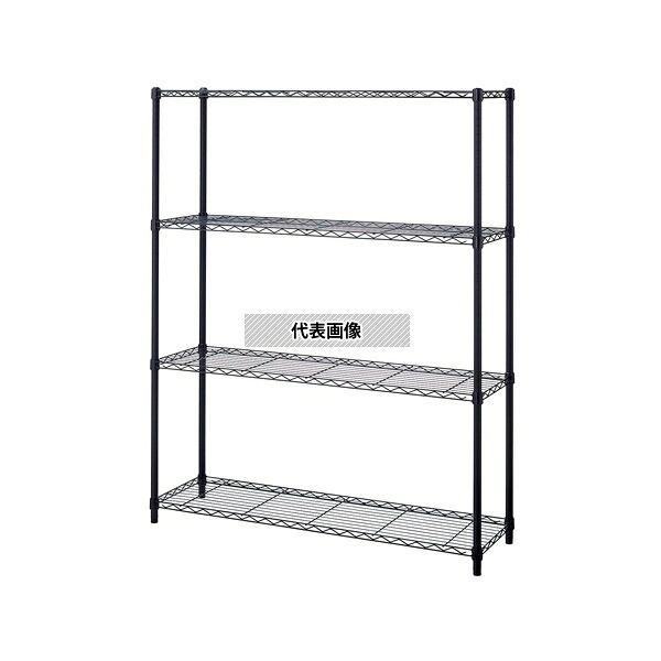 アズワン(ASONE) 61-818-36-2 スチールラック 幅120×高さ150×奥行35cm ブラック 4段