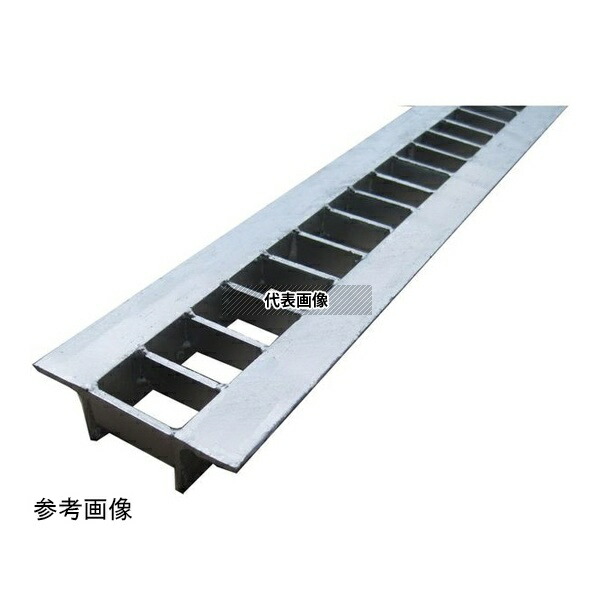 法山本店 HGU-100-25 U字溝用グレーチング 適用溝幅100mm/適用車種 大型トラック 1セット(3枚入)