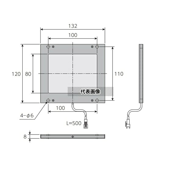 日進電子工業 WTE-C108 面発光照明/パネル照明 エッジライト式透過型 透過光 白色 100×80mm