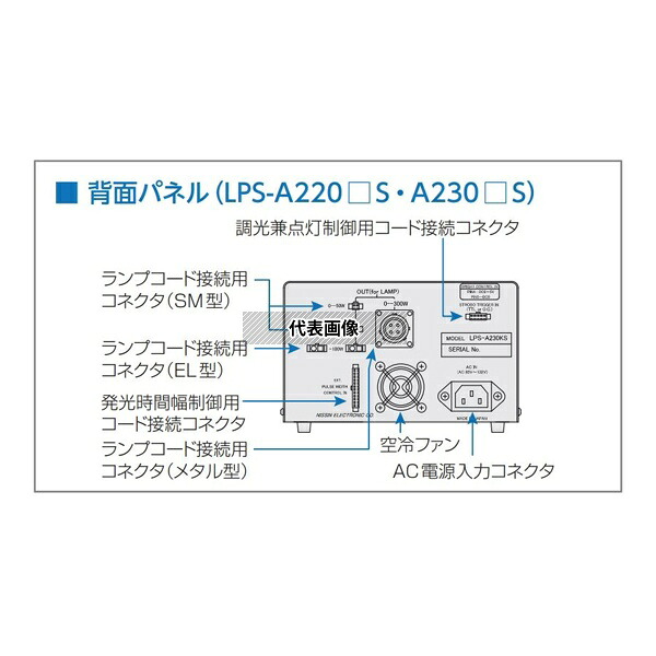 日進電子工業 LPS-A230MS LED照明用電源 ストロボ点灯用電源 オーバードライブ型 外部アナログ電圧信号調光型 10μs~9.9ms間 1チャンネル式 300W