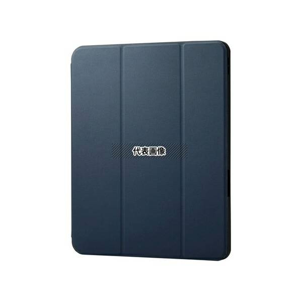 エレコム TB-A25XSANV 13インチiPadAir(M2)用フラップケース 衝撃吸収 ApplePencil収納 スリープ対応 ネイビー