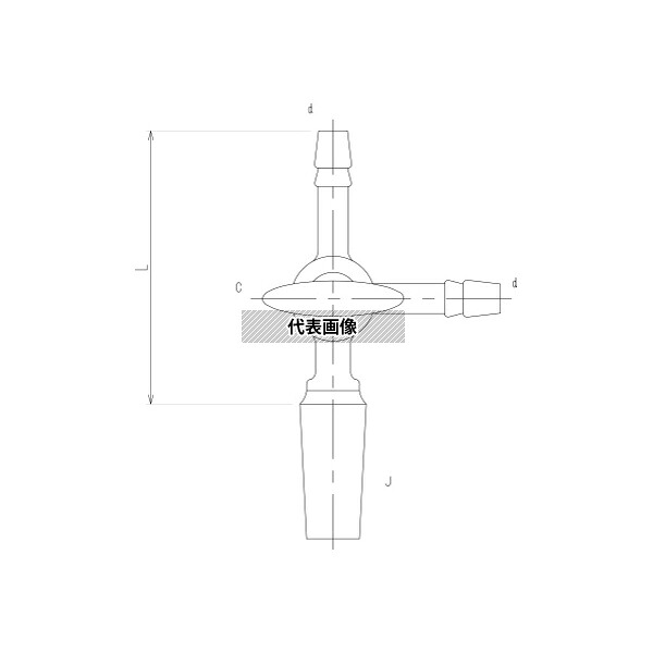 旭製作所 2450-3L 摺付三方コックI型 オス ガラスコック｜ファーストFACTORY 11,604円