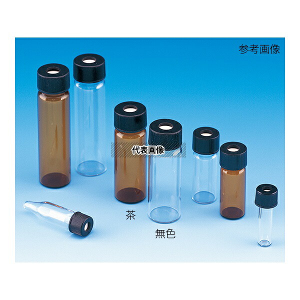 日電理化硝子 255037 シリンジバイアル(無色)+穴あきキャップ(黒)+PTFE/シリコンパッキン 組合せセット 100組入 SY-3