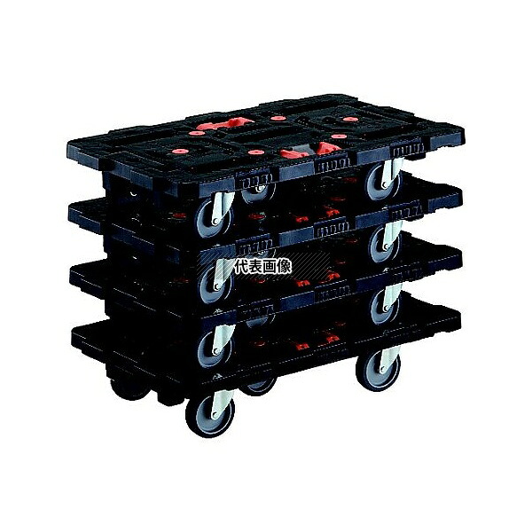 トラスコ中山 BT700J5-E100T-M4 連結式樹脂製平台車 ビートル 700X450 自在5輪 とめたろう付 まとめ買い4台 [法人限定]｜ファーストFACTORY