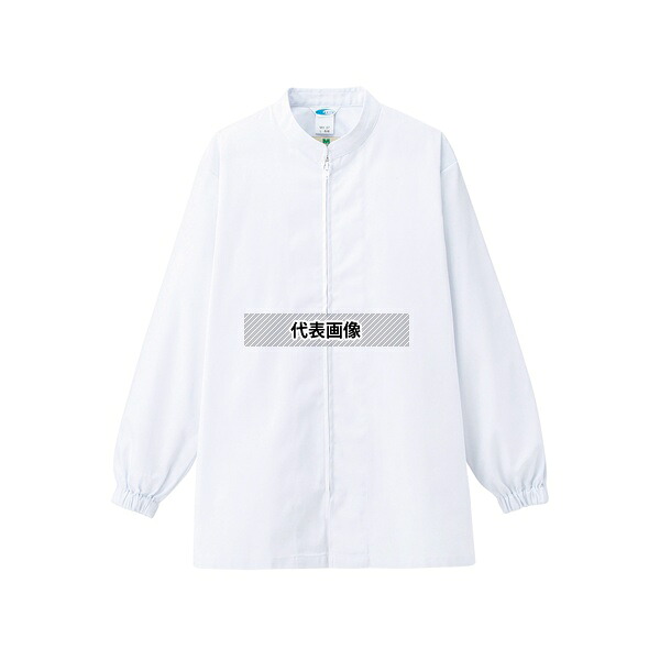 ミドリ安全 MHS27-UE-L 白衣 食品産業向け 男女共用 長袖コート ブロード ホワイト L