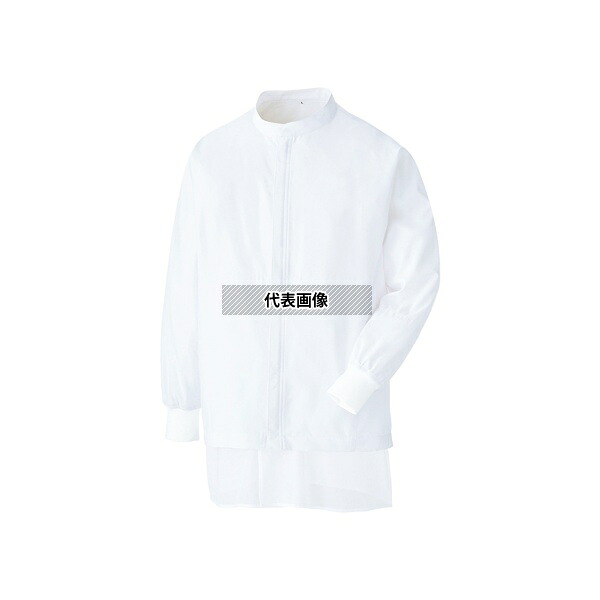 ミドリ安全 MHS3219W-UE-3L 白衣 食品産業向け 男女共用 長袖ブルゾン 上 トロピカル ホワイト 3L