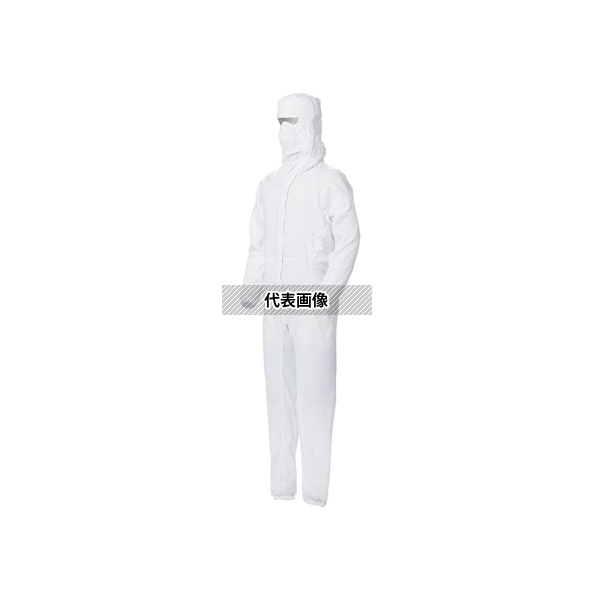 ミドリ安全 VEYS140-W-4L 作業服 クリーンウェア フード・マスク一体型 つなぎ服 ホワイト 4L
