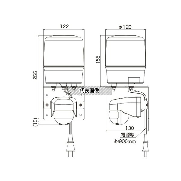 日恵製作所 VL12R-100NPY/UJ センサー付LED回転灯φ120 ニコトーチ・120(黄) AC100V 人感センサー仕様 22,523円