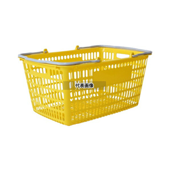 大和産業 SL-20 買い物かご イエロー把手 ライトグレー 5個入 [法人限定]