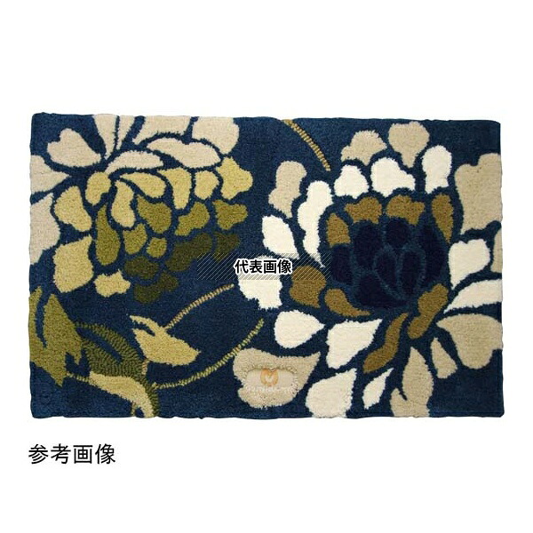 スミノエ 14341794 ミラショーン 玄関マット MSニューピオニー 60×90cm ブルーグリーン