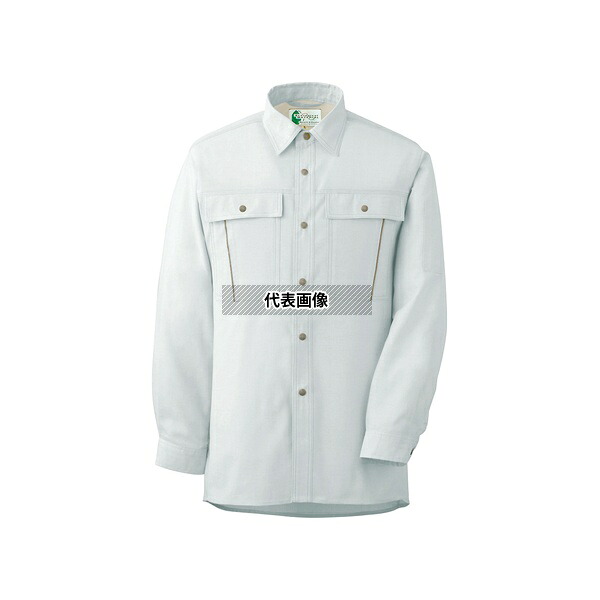 ミドリ安全 RCS2601-UE-L 通年作業服 帯電防止JIS適合 エコマーク認定品 男女ペア長袖シャツ RCS2601上 シルバーグレー Lサイズ