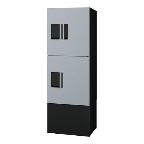 ナスタ(NASTA) プチ宅unit+幅木セット1　シルバー×ブラック　H400×2（捺印付き×1）+幅木（H250ブラック）　[法人限定][送料別途お見積り]