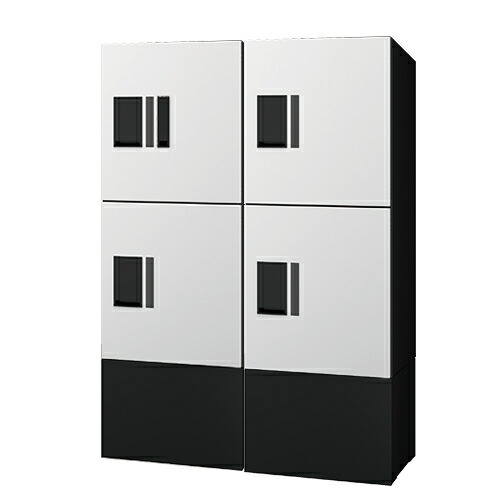 ナスタ(NASTA) プチ宅unit+幅木セット4W　ホワイト×ブラック　H400×4（捺印付き×1）+幅木（H250ブラック）　[法人限定][送料別途お見積り]